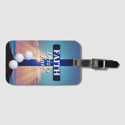 Faith Drives Far Golf  Gepäckanhänger (Vorderseite (Horizontal))