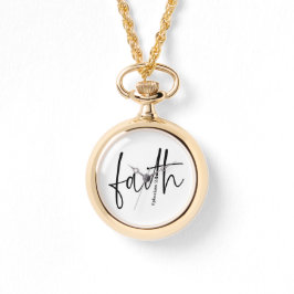 Faith | Einfache Bibelverse Zitat schwarze Typogra Armbanduhr