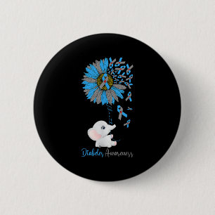 Faith Elephant & amp; Sonnenblume Typ 1 Diabetes A Button