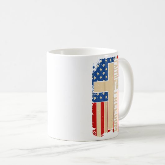 Faith Family Dom God Country Patriotic Christian O Kaffeetasse (VorderseiteRechts)