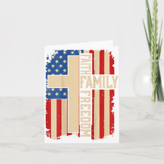 Faith Family Dom God Country Patriotic Christian O Karte (Vorderseite)