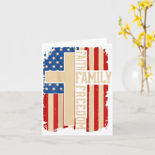 Faith Family Dom God Country Patriotic Christian O Karte (Gelbe Blume)