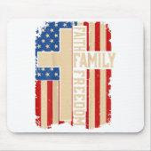 Faith Family Dom God Country Patriotic Christian O Mousepad (Vorne)