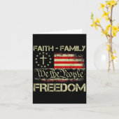 Faith Family Dom Patriotic Christian Cross America Karte (Gelbe Blume)