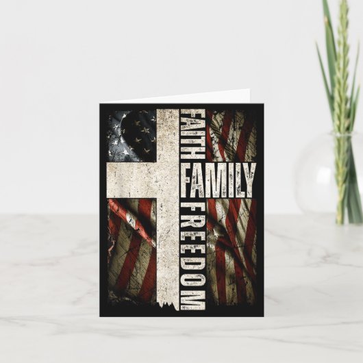 Faith Family Dom - Patriotic Christian Vintage Usa Karte (Vorderseite)