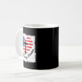 Faith Family Dom Usa Flag Cross Heart Patriotic Am Kaffeetasse (Vorderseite Links)
