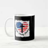 Faith Family Dom Usa Flag Cross Heart Patriotic Am Kaffeetasse (Links)