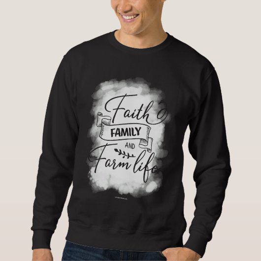 Faith Family Farm Christlich Bible Verse Religious Sweatshirt (Vorderseite)