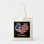 Faith Family Freedom American Flag Patriotic Day R Tragetasche (Vorne)
