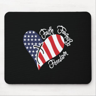 Faith Family Freedom Herzlich Christliches Patriot Mousepad