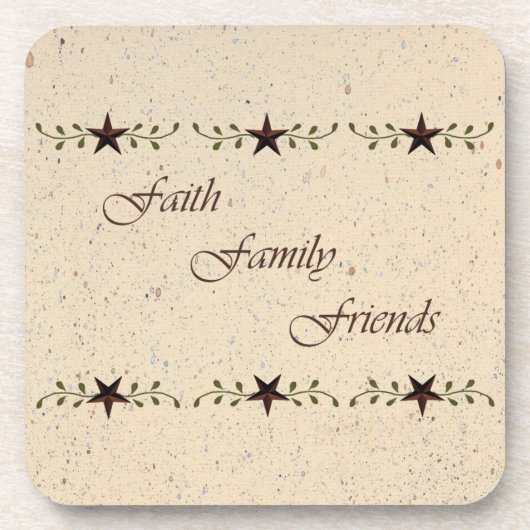 Faith Family Friends Cork Untersetzer (Vorderseite)
