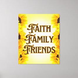 Faith Family Friends Floral Wall Art Leinwanddruck