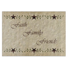 Faith Family Friends Glass Cutting Board Schneidebrett