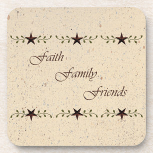 Faith Family Friends Korkuntersetzer Untersetzer