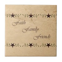 Faith Family Friends Star Tile