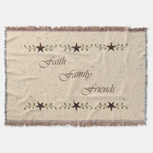 Faith Family Friends Throw Blanket Decke