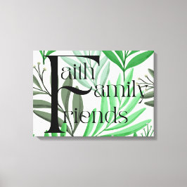 Faith Family Friends Tropical Floral Wall Art Leinwanddruck