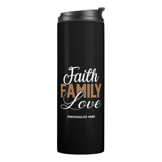 Faith Family Liebe Personalisiert Thermal Tumbler Thermosbecher (Nach links gedreht)