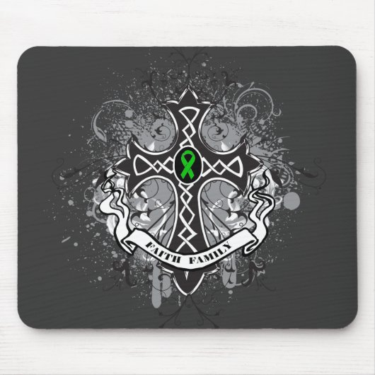 Faith Family Prayer Cross (grün) - Nierenkrebs Mousepad (Vorne)