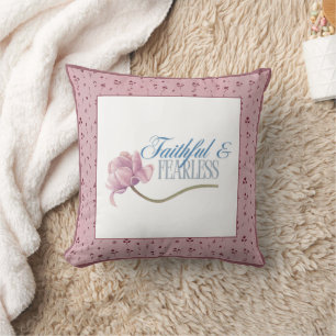 Faith & Fearless Typografie Design Wurfkissen Kissen