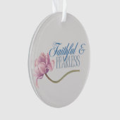 Faith & Fearless Typografy Design Throw Kissen Ornament (Vorderseite)
