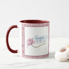 Faith & Fearless Typografy Design Throw Kissen Tasse