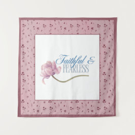 Faith & Fearless Typografy Design Throw Kissen Wandteppich