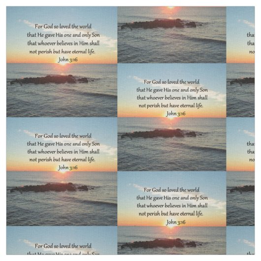 FAITH FILTED JOHN 3:16 SUNRISE FOTO FABRIC STOFF (Muster)