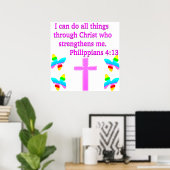 FAITH FILTED PHILIPPIANS 4:13 DESIGN POSTER (Heimbüro)