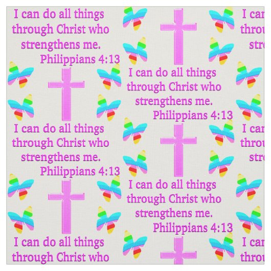 FAITH FILTED PHILIPPIANS 4:13 DESIGN STOFF (Muster)