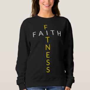 Faith Fitness Cross, Christlich Workout, Modernes Sweatshirt