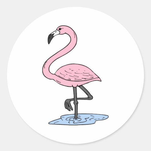 Faith Flamingo Runder Aufkleber (Vorderseite)