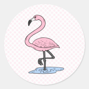 Faith Flamingo Runder Aufkleber