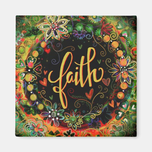 Faith Floral Inspiration Segnungen Hübsch Trendy Magnet (Vorne)