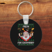 Faith For Everybody Santa Ugly Christmas Christian Schlüsselanhänger (Vorderseite)