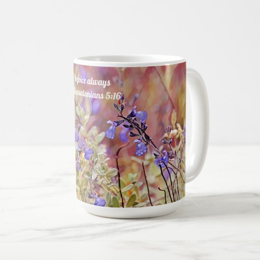 Faith Freude immer Blume Scripture Tasse Cup (VorderseiteRechts)