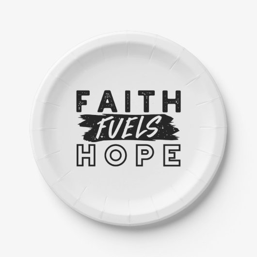 Faith Fuels Hope Quote – Uplifting Christian Art Pappteller (Vorderseite)