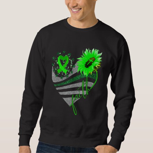 Faith Gastroparesis Awareness Sunflower Heart Ribb Sweatshirt (Vorderseite)