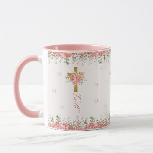 Faith Gift Floral Cross Tasse (Links)