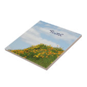 Faith gips Tile Art Blue Sky Poppy Meadow Einzigar Fliese (Seite)
