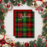 Faith Glauve Red Green Christmas Scottish Tartan Folien Feiertagskarte<br><div class="desc">Saisonale Glaube Gold Zitat Red & Green Weihnachten Scottish Tartan Foil Holiday Card.</div>