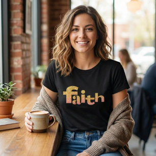 Faith Glitter Farbverlauf - Inspirierendes Christe T-Shirt
