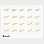 Faith Gold Imitate Glitzer Metallic Inspiration Quadratischer Aufkleber (Blatt)