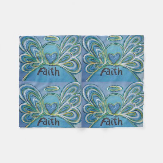 Faith Guardian Angel Art Custom Fleece Blanket (Vorderseite (Horizontal))