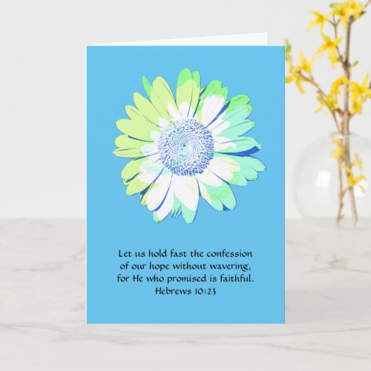 Faith Hebrews 10:23 Daisy Card Karte (Gelbe Blume)