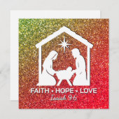 FAITH HOFFE LIEBE Glitzer Christlich Weihnachten (Vorne/Hinten)