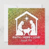 FAITH HOFFE LIEBE Glitzer Christlich Weihnachten (Vorderseite)