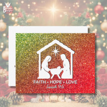 FAITH HOFFE LIEBE Glitzer Christlich Weihnachten