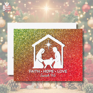 FAITH HOFFE LIEBE Glitzer Christlich Weihnachten