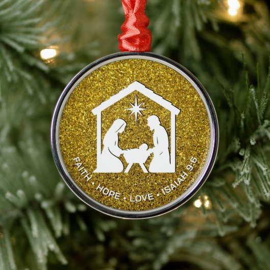 FAITH HOFFE LIEBE Glitzer Christlich Weihnachten Ornament Aus Metall (Baum)